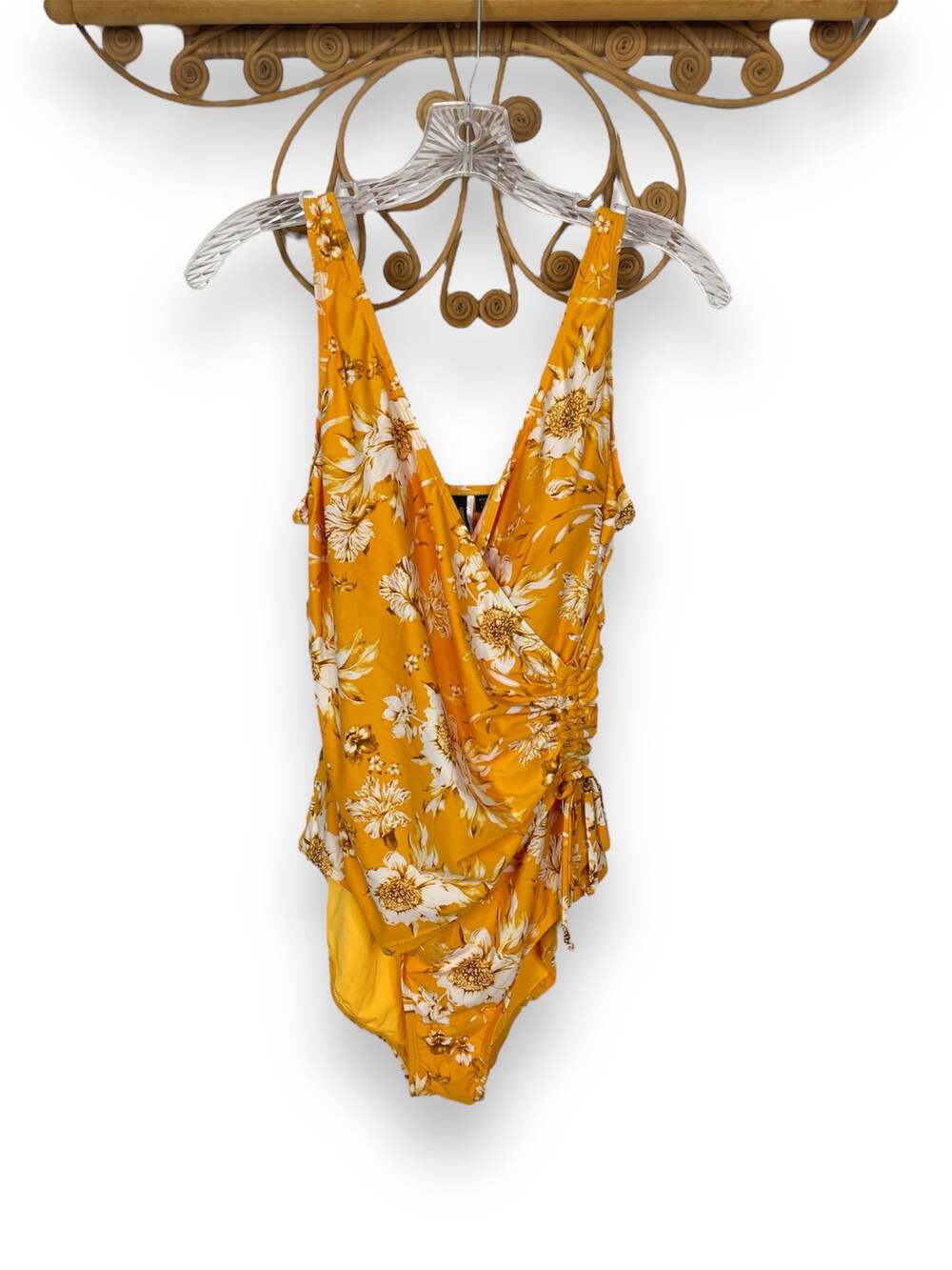 Niptuck Yellow Floral Swimsuit 10